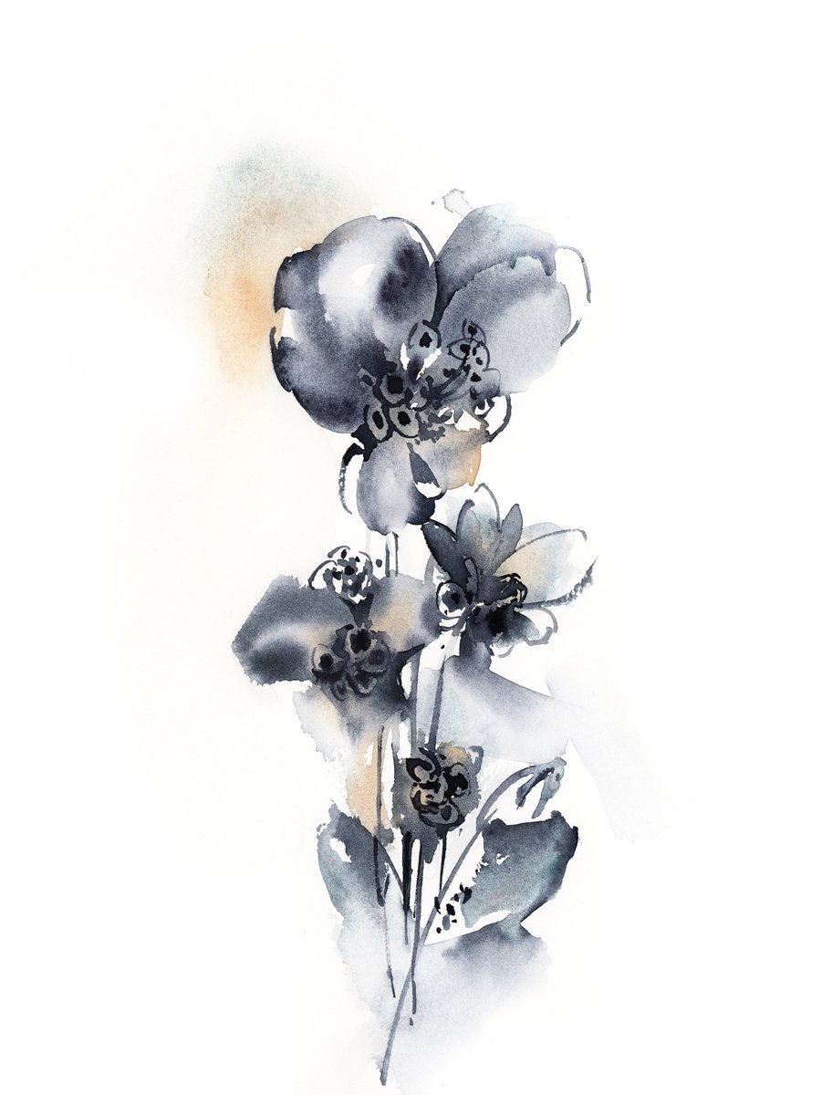 Florals in Blue n.1 by Sophie Rodionov