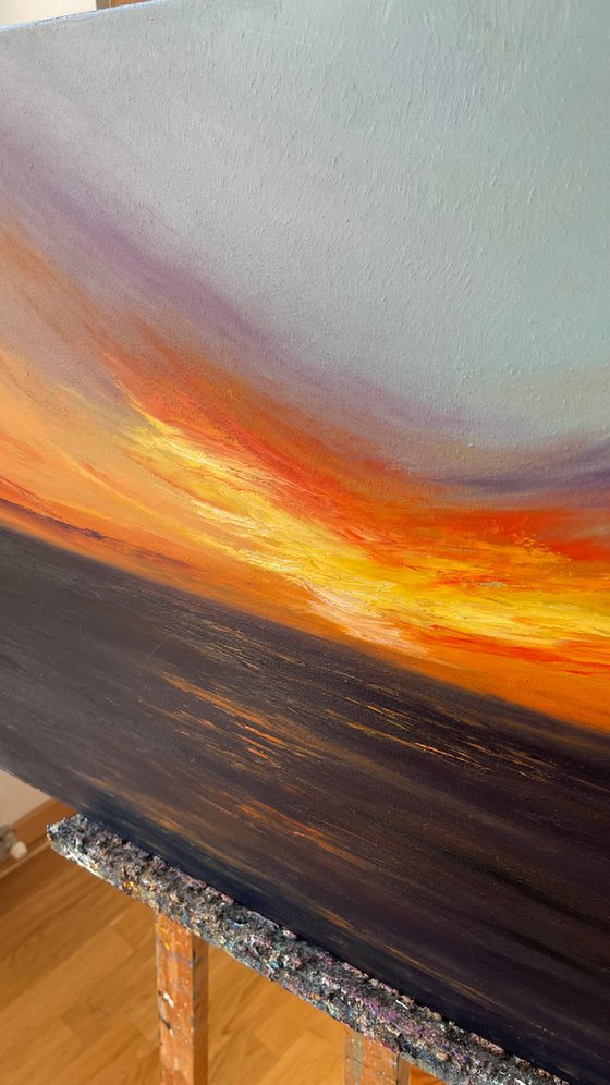 Sunset over the ocean