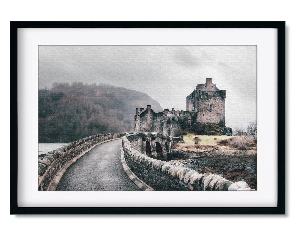 Impressionistic Landscape Photograph By Karim Carella, 35 X 24", The Highlander Castle, Original Artwork
