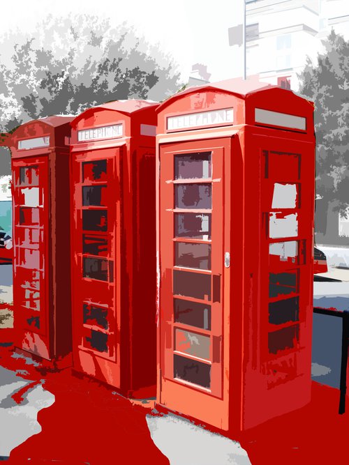 Red Phone Boxes Melting by Christopher West