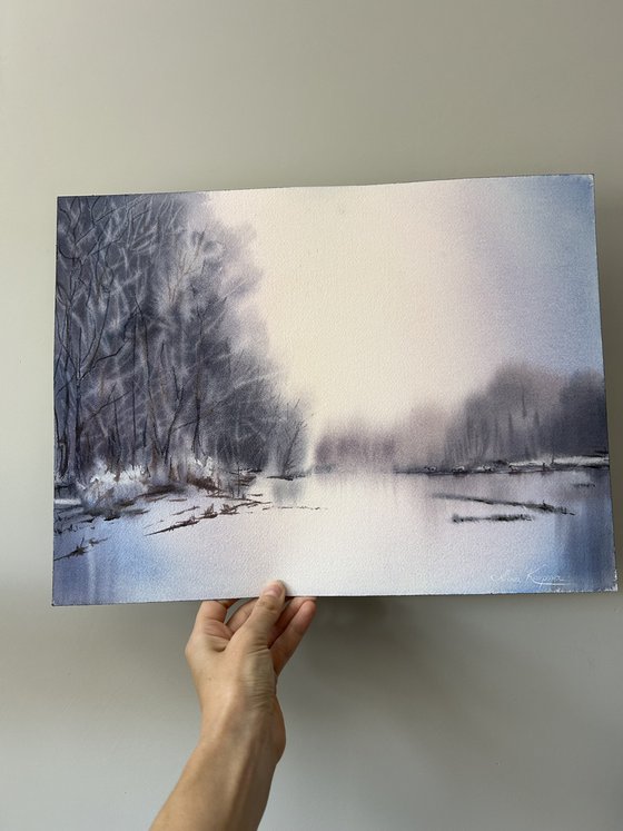 Frosty morning landscape