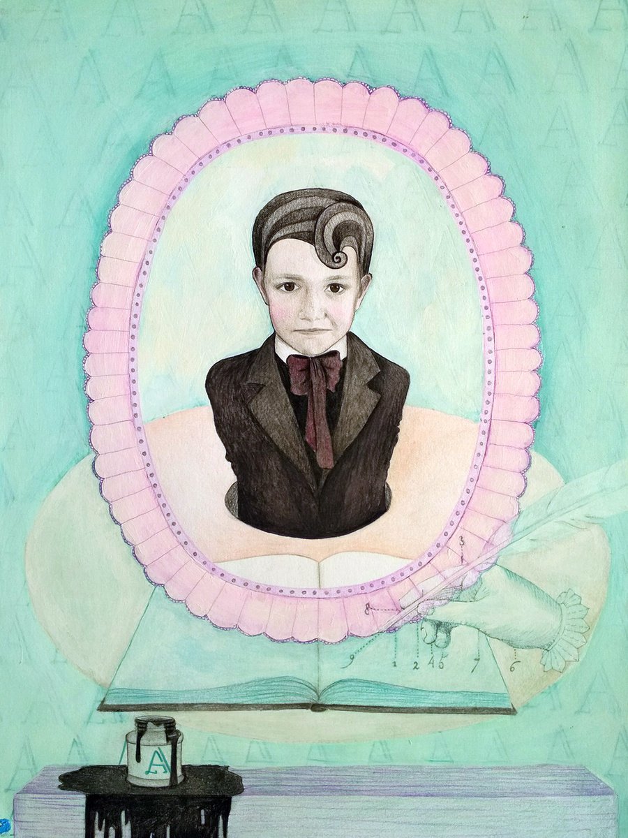 Portrait Painting By Andromachi Giannopoulou, 14 X 20, Guidelines, Original Artwork