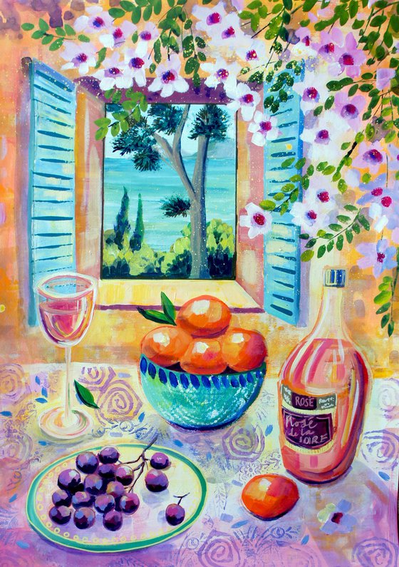Rosé, Grapes and Clementine