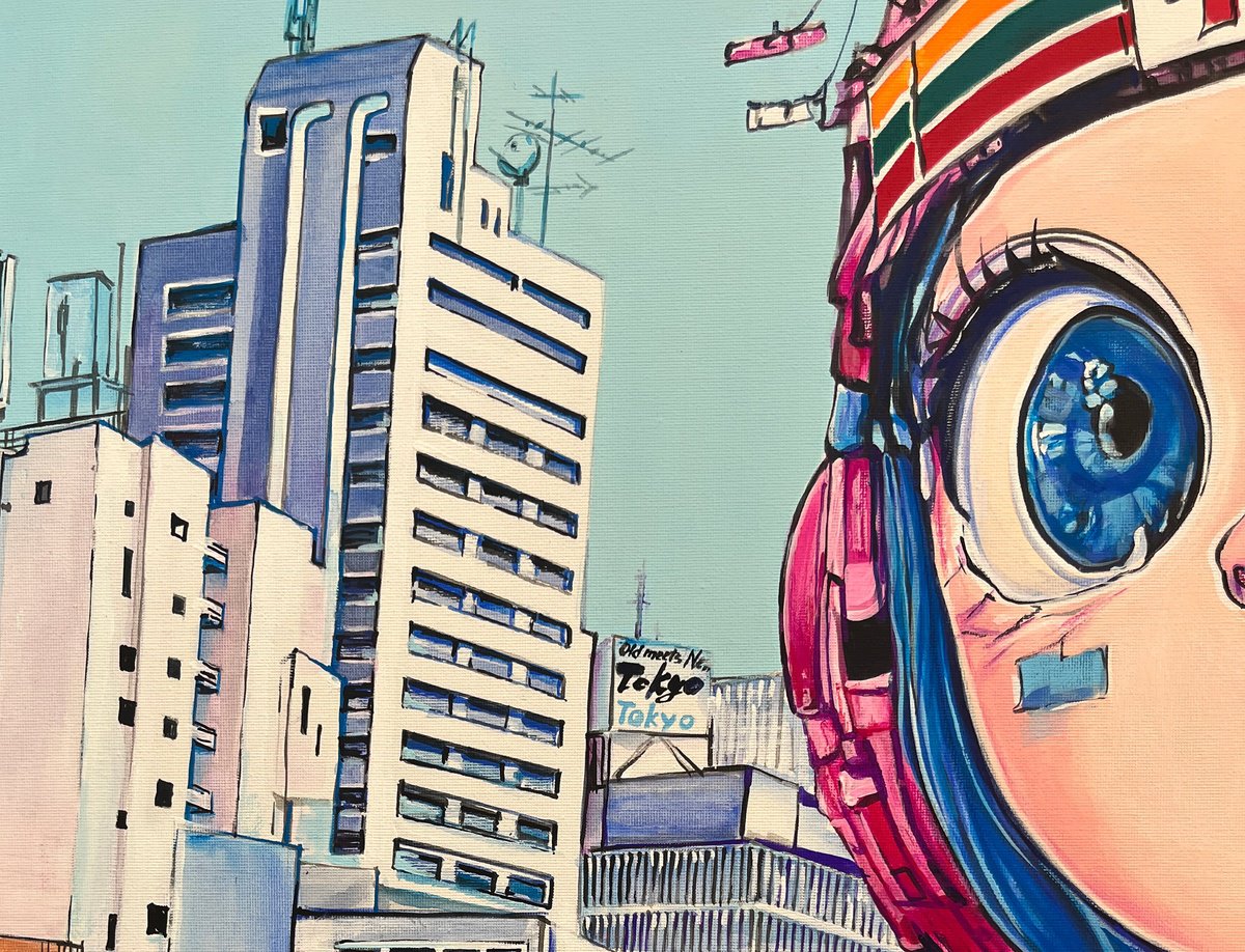 Tokyo girl acryl painting 東京ガールのアクリル画 Tokyo Girl Acrylic painting: PAVS | Artfinder