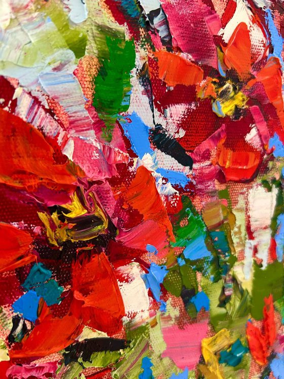 Poppes miniature oil artwork