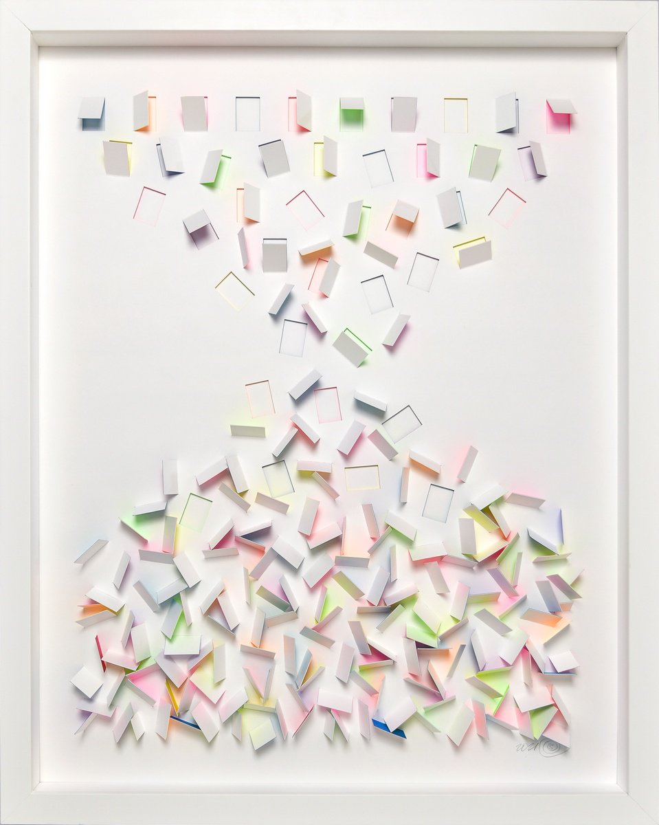 Geometric Abstract Sculpture By Olga Skorokhod, 26 X 32", Hourglass - 02, Original Artwork