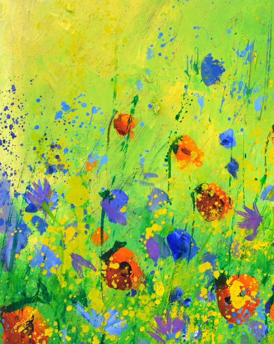 Poppies and blue cornflowers