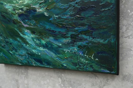 Night storm seascape