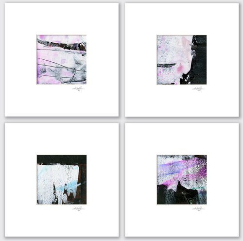 Abstract Secrets Collection 7 - 4 Abstract Paintings in mats by Kathy Morton Stanion by Kathy Morton Stanion