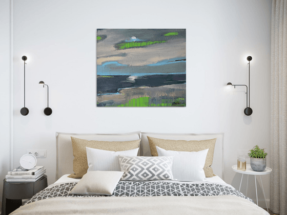 Expressionist painting - "Silver day" - Impressionism - Nature - Minimalism - Calm colors