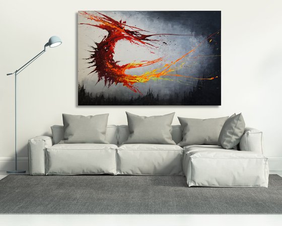 Twisting Fire VI (Spirits Of Skies 150173) - 150 x 100 cm - XXL (60 x 40 inches)