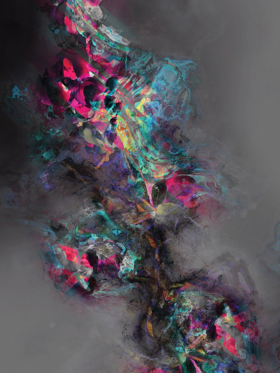 Abstract Botanical Print By Javier Diaz, 60 X 79, Secretos 4, Original Artwork