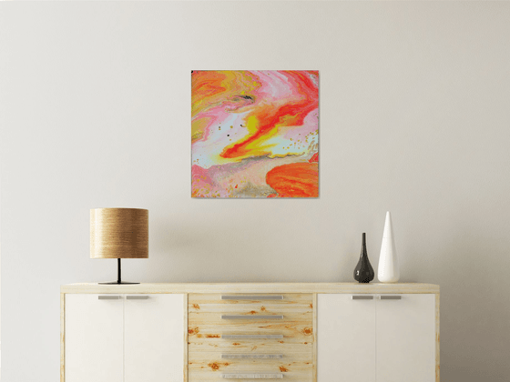 "I Can't Stay Mad At You" - Original Abstract PMS Fluid Acrylic Painting - 24 x 24 inches