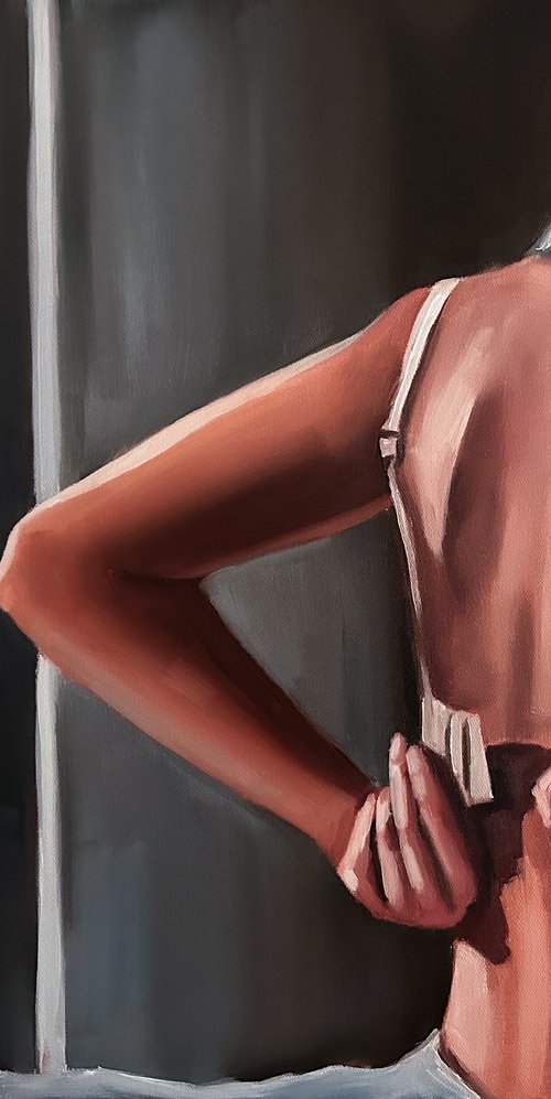 After - Erotic Sensual Nude Back Woman Painting by Daria Gerasimova