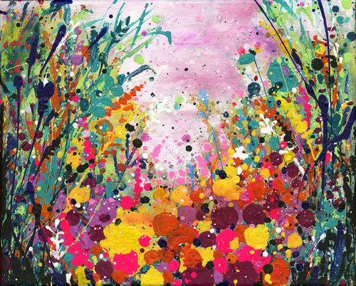 Joyfulness -  Abstract Flower Painting  by Kathy Morton Stanion by Kathy Morton Stanion