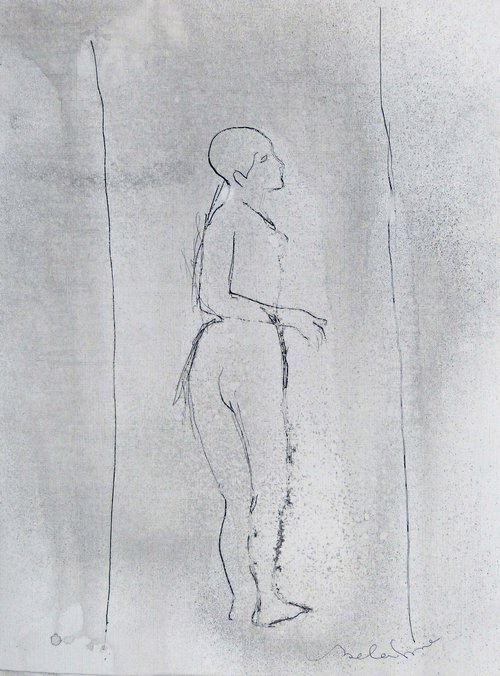 Standing Nude E2, 24x32 cm by Frederic Belaubre