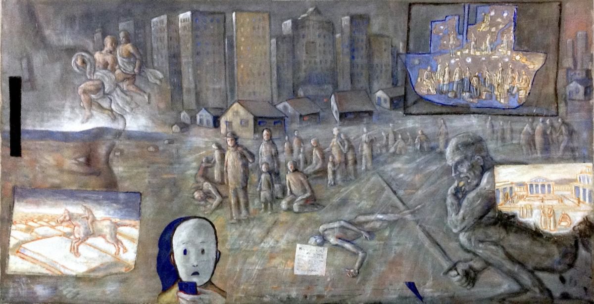 Urban And Pop Painting , Changing Civilization By Paolo Beneforti, 110 X 59, Artwork For Sale On Artfinder