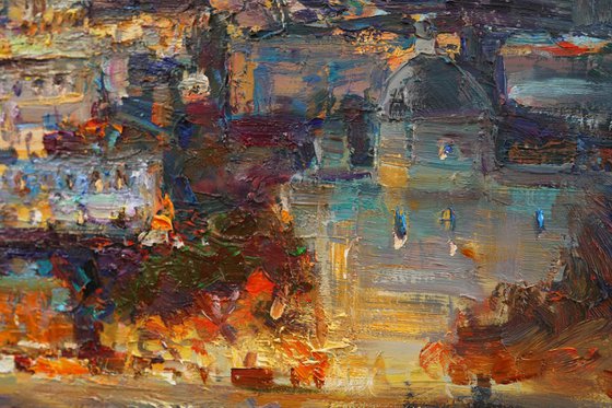 Positano beach at night