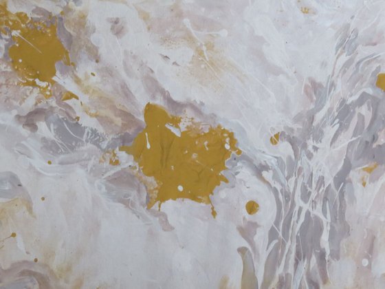 Large  acrylic, pearl and gold painting 160x100 cm unstretched canvas "Autumn gold" i032 original artwork by artist Airinlea