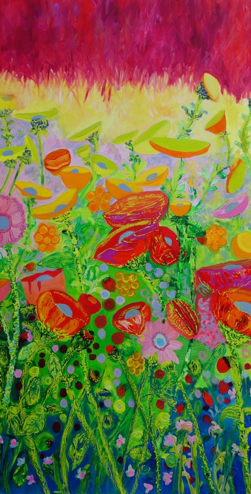 Summer Poppy Meadow by Lesley Blackburn