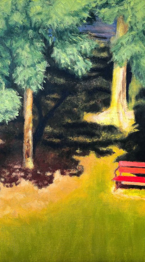 Wooden Bench in the Summer by Eliza Kołodziej