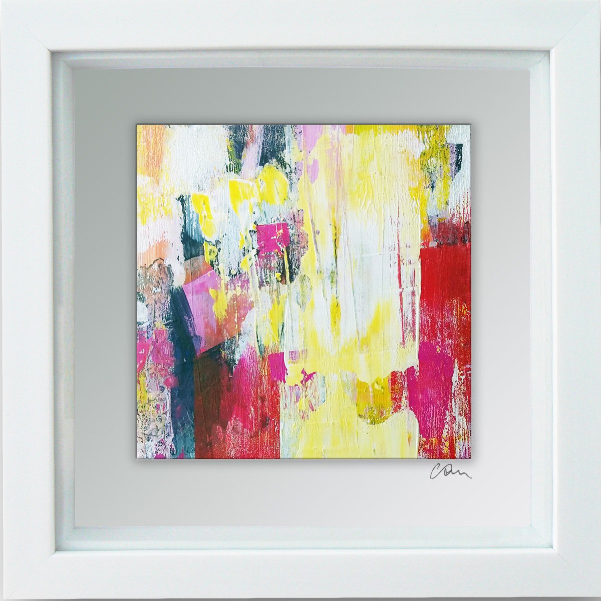 Framed ready to hang original abstract - colours #15 by Carolynne Coulson