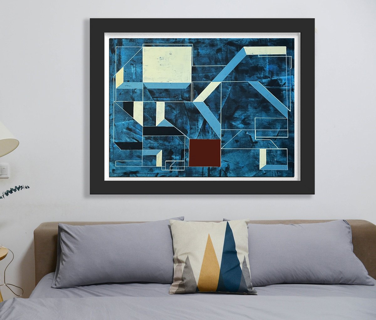 Illustrative Abstract Acrylic Painting By Nick Molloy, 41 X 35", Deconstruct #10, Original Artwork