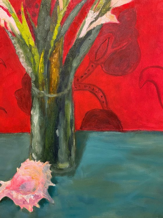 Still life with gladioli