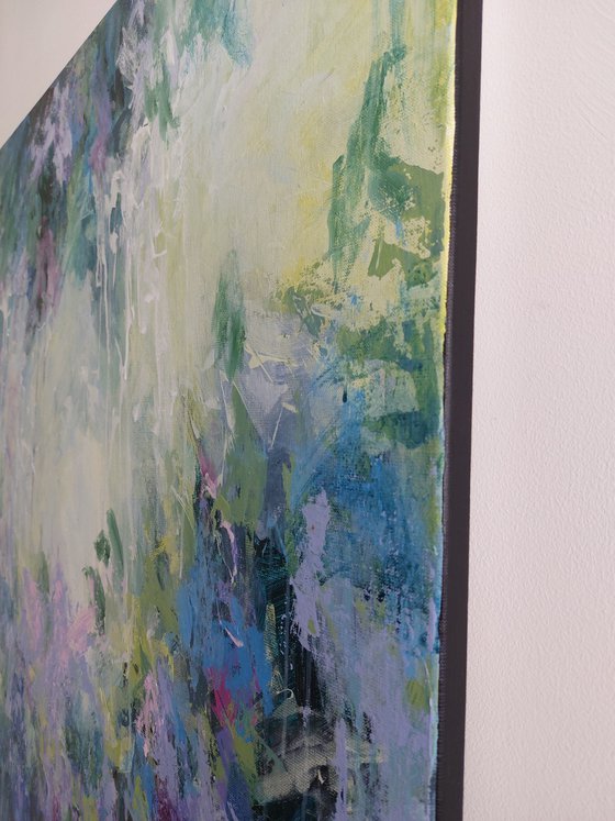 Lilac Waterfall. Abstract Floral Landscape