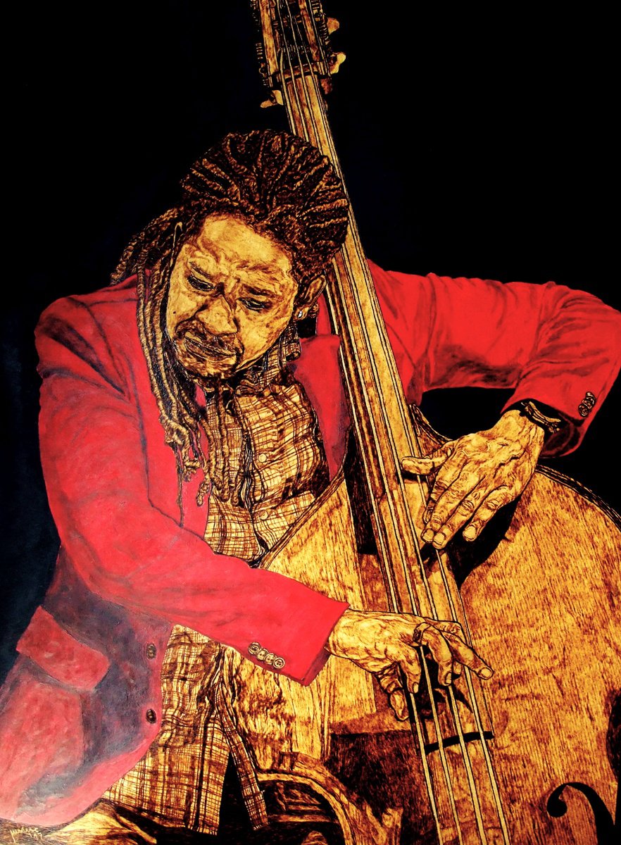 Expressive Portrait Painting By Milis Pyrography, 24 X 31", I Belong To You, Original Artwork