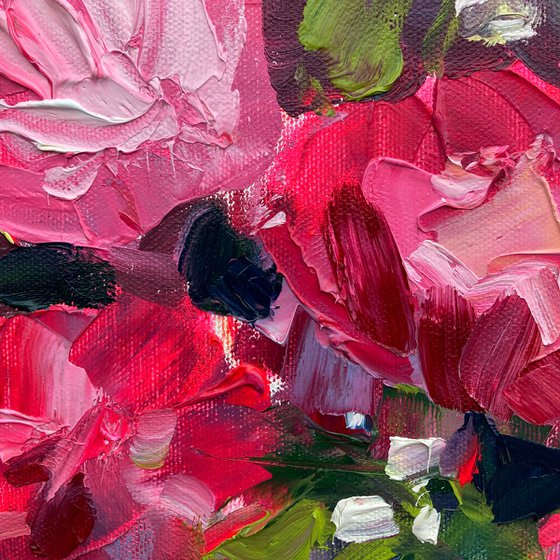 Pink Peony — Original Oil Painting