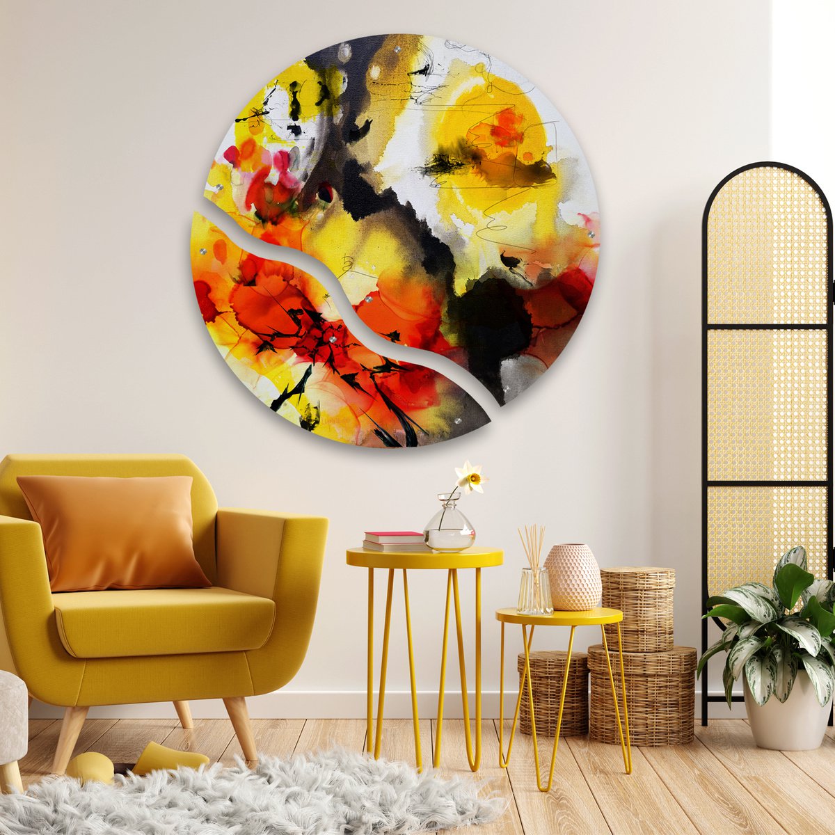 Abstract Print By Lynne Godina-Orme, 49 X 49", Days End - Diptych, Original Artwork