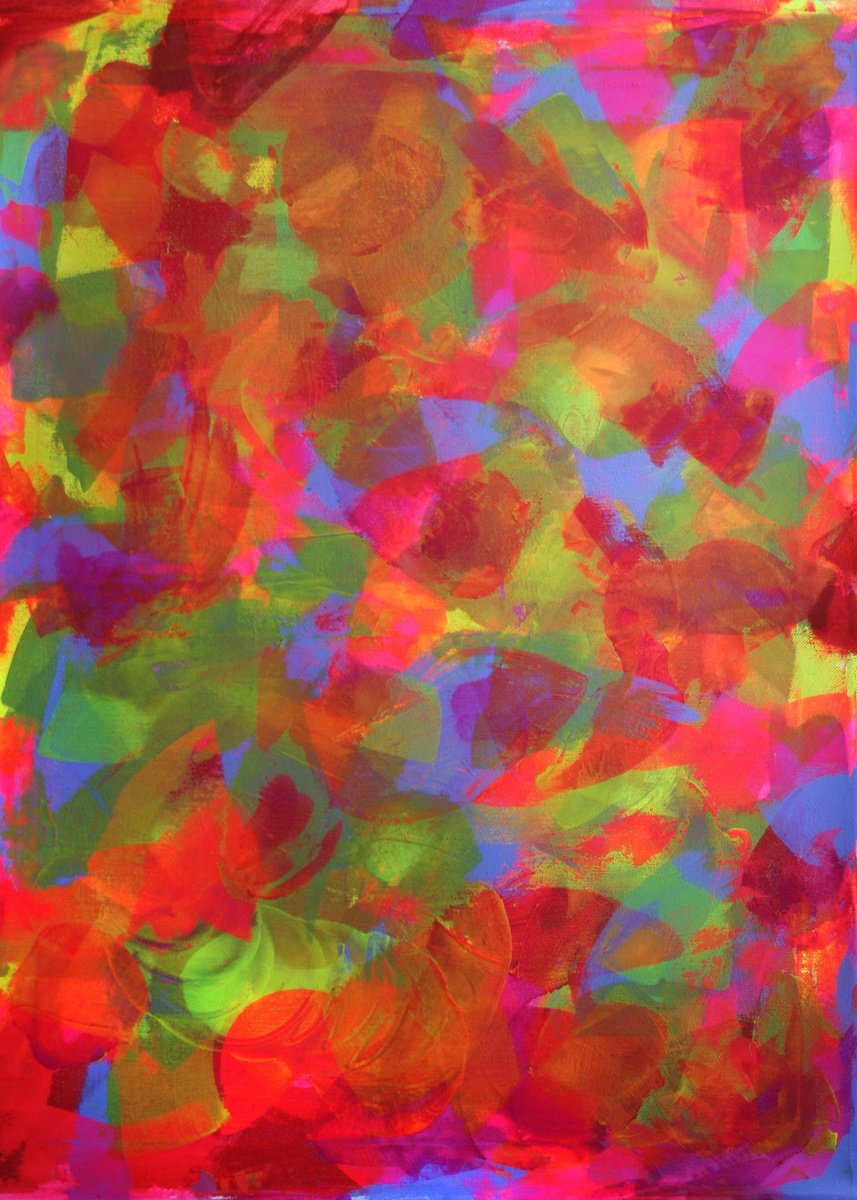 Expressive Abstract Acrylic Painting By Salana Art / Svetlana Samovarova, 20 X 28", Spring Sounds I, Original Artwork