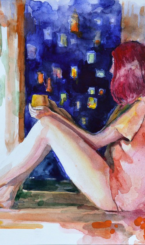 Night and a cup of coffee by Vachagan Manukyan