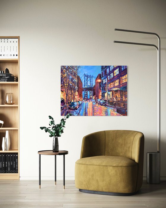Manhattan Bridge from DUMBO Street, New York