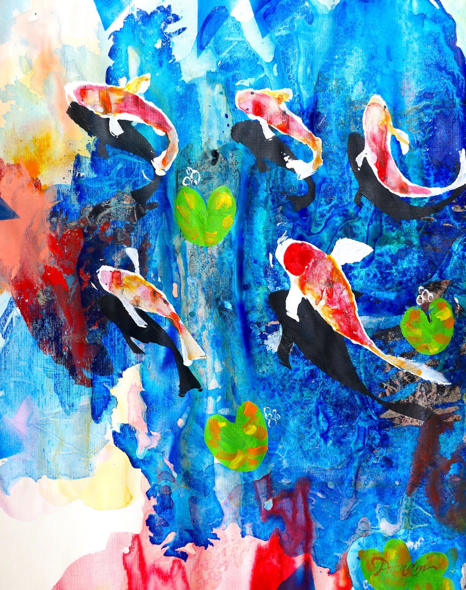 Still life fish - Koi by Poovi Art Gallery