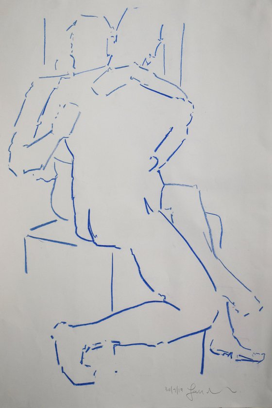 Study of a female and male combined Nude figures - Life Drawing No 505