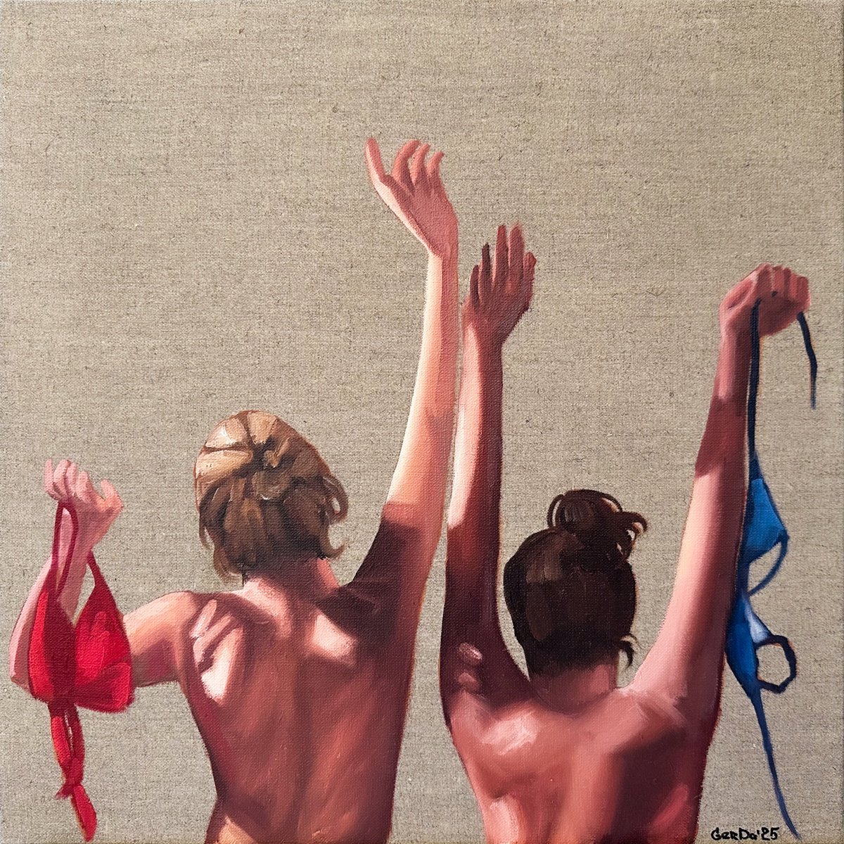 Photorealistic Portrait Oil Painting By Daria Gerasimova, 20 X 20, Freedom, Original Artwork