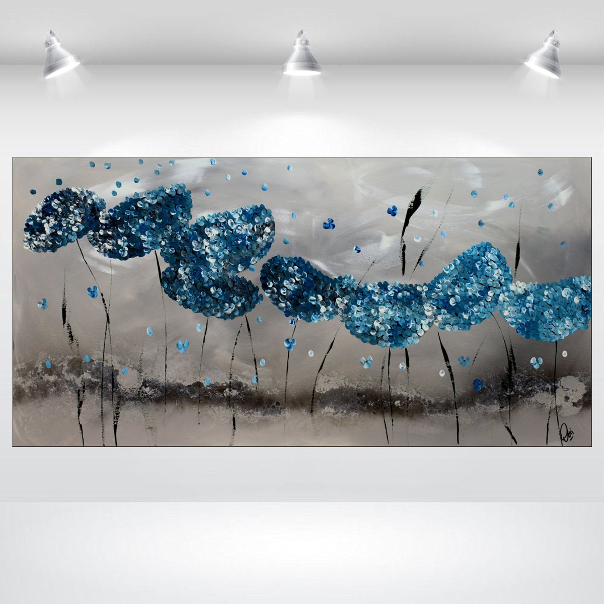  Blue Hydrangea By Edelgard Schroer, 47 X 24, Artwork For Sale On Artfinder
