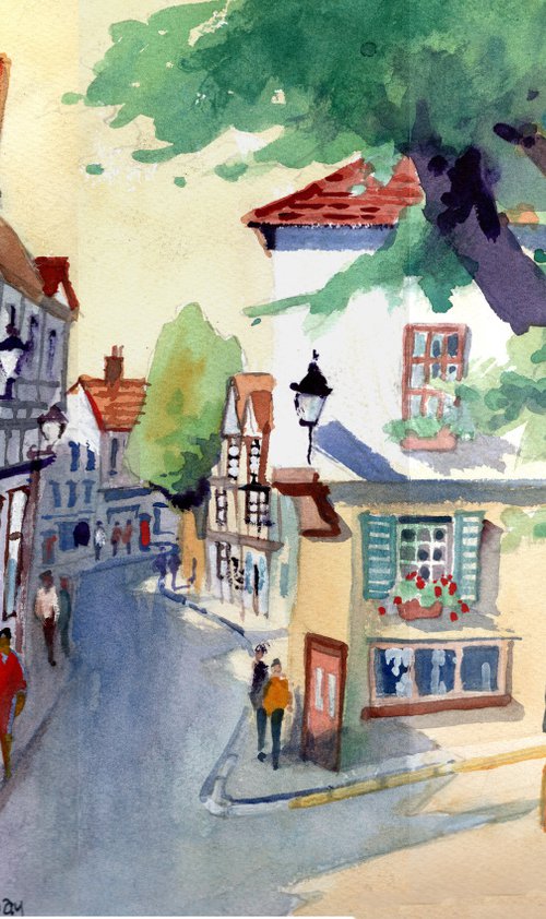 Elm Hill, Norwich, Norfolk. by Peter Day