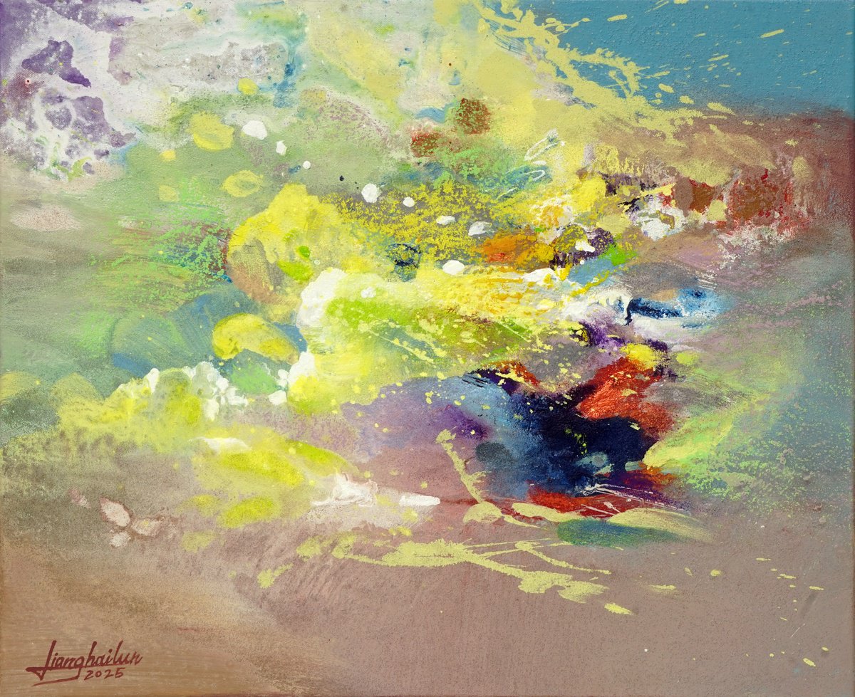 Abstract Acrylic Painting By Liang Hailun, 24 X 20", N°259, Original Artwork