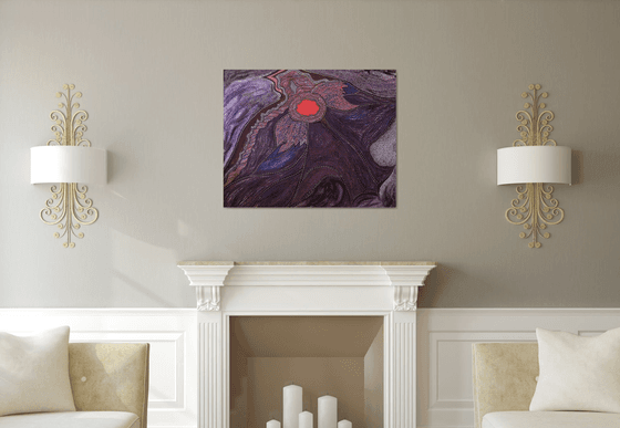 Black Bird with Red Heart