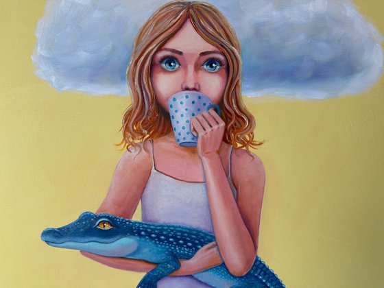 Girl with a crocodile