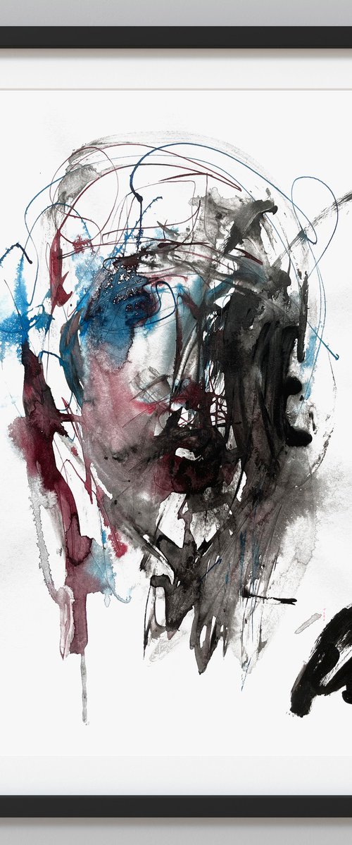 Expressive Man Portrait by Makarova Abstract Art