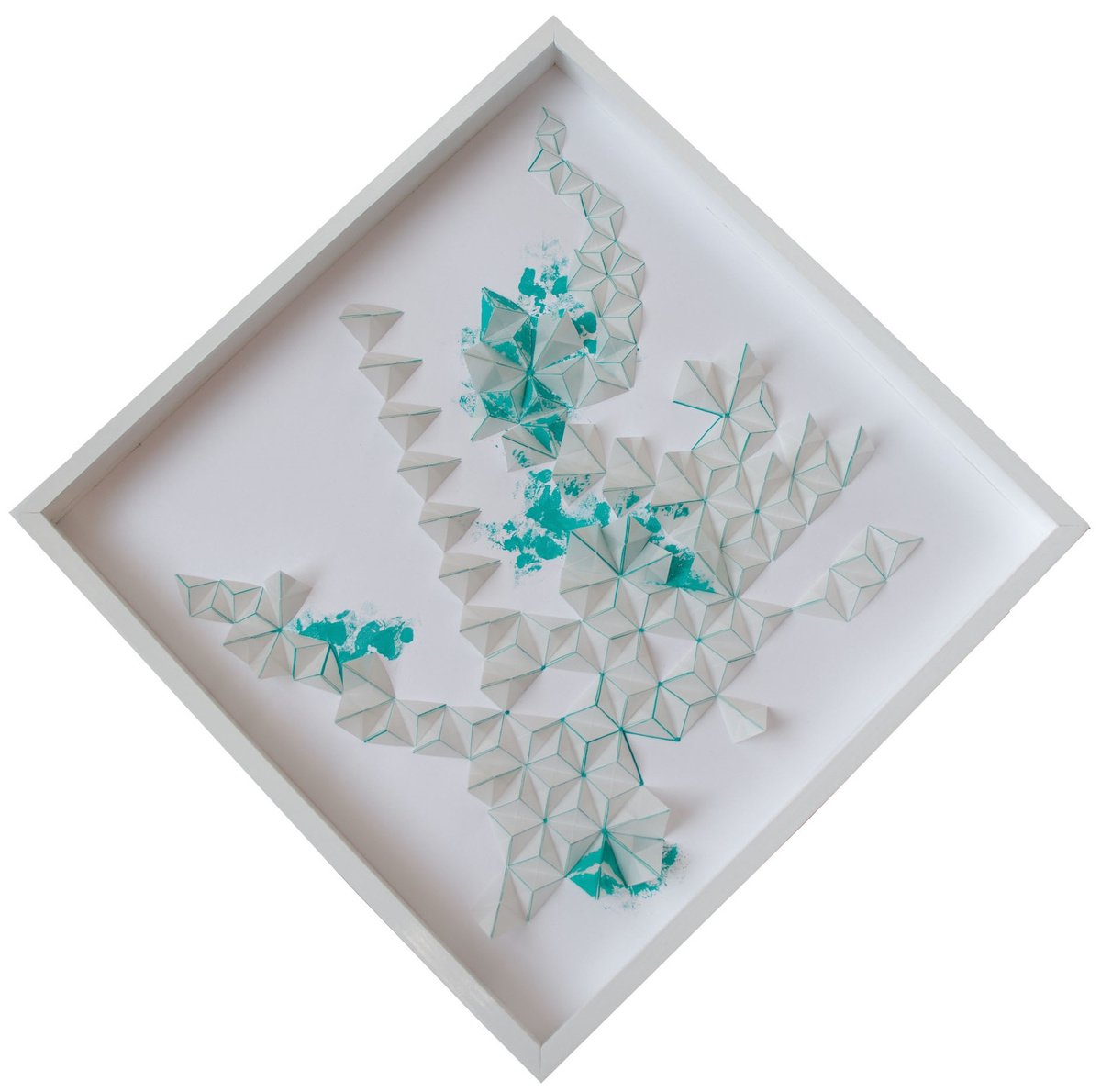 Geometric Landscape Relief By Evgeniq Ivanova, 35 X 35, Sea, Original Artwork