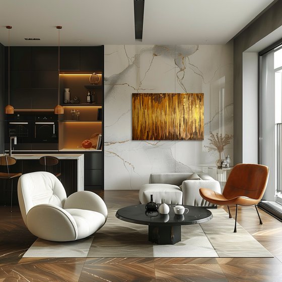 Golden Fire 60x90x2 cm