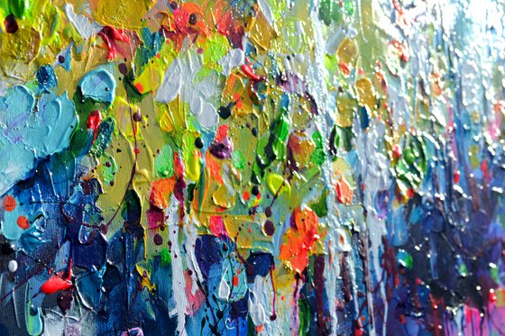 Fresh Moods 46 - Large Gallery Quality Ready to Hang Abstract Painting, Pastel Colors