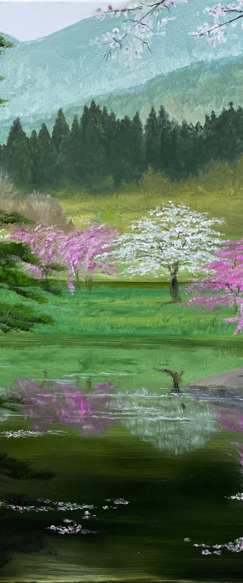 Spring in Japan, 50 х 70 cm, oil on canvas by Marina Zotova