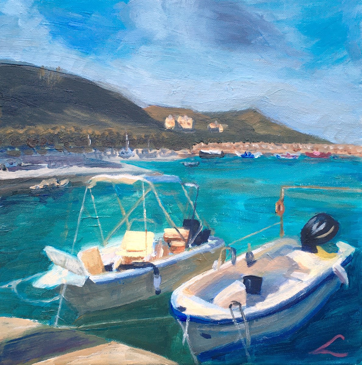 Cretan boats by Elena Sokolova