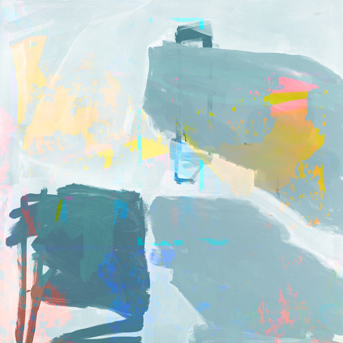 Abstract Print By The Most Active, 15 X 15", Left Behind, Original Artwork